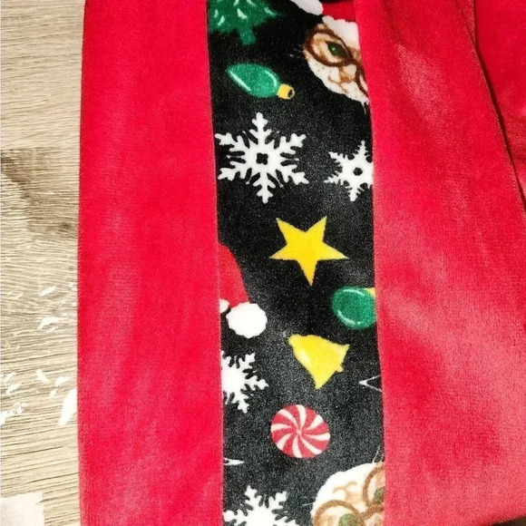 NWOT Santa Baby Christmas Cats Velour w/ Sequins Zip-up Track Jacket Junior's L - Picture 9 of 11